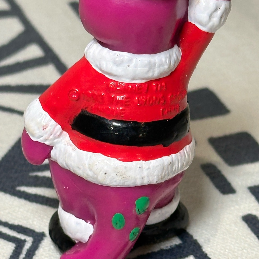 Barney the dinosaur Christmas Santa figurine Cake‎ Topper- 1993 - Picture 3 of 6
